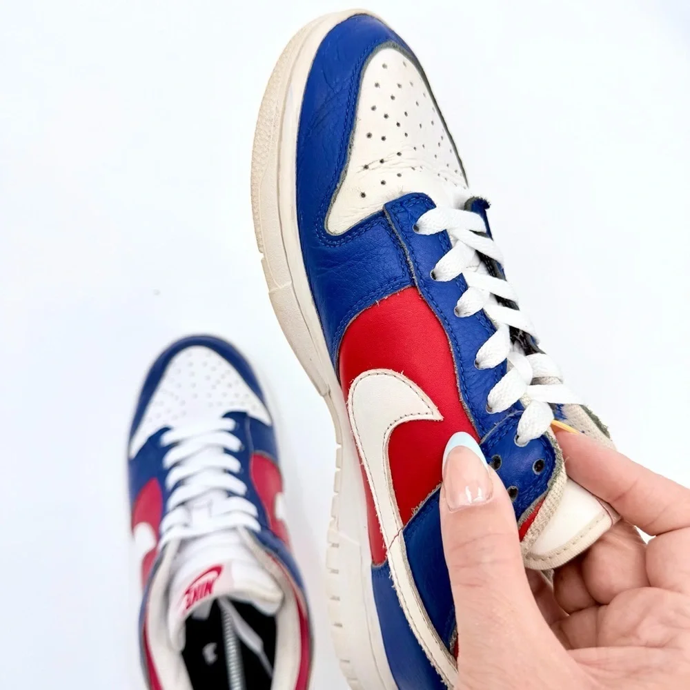 NIKE DUNK LOW BY YOU Team USA Olympic Red White Blue Sneakers